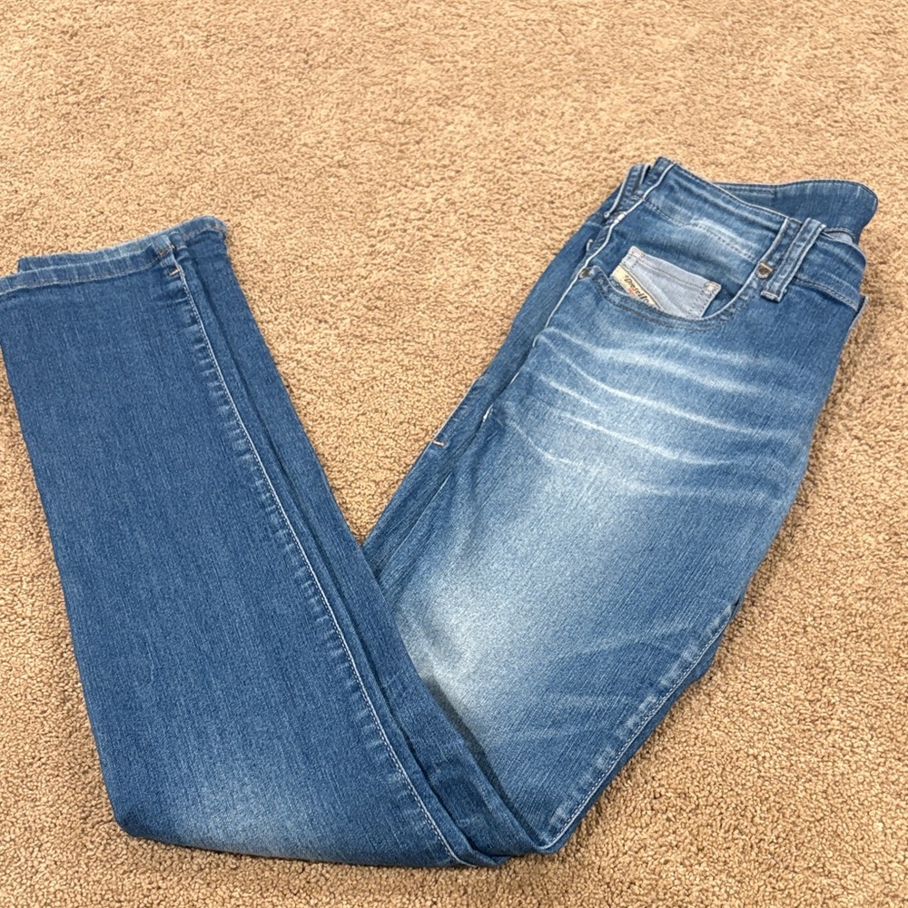 Diesel super super slim skinny low waist 0607n stretch w26 l32 jeans denim